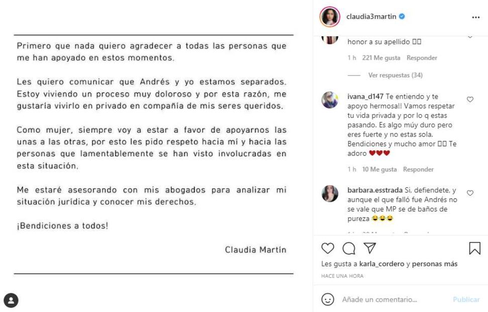 Claudia Martín se asesora con abogados frente a amenazas de Maite Perroni