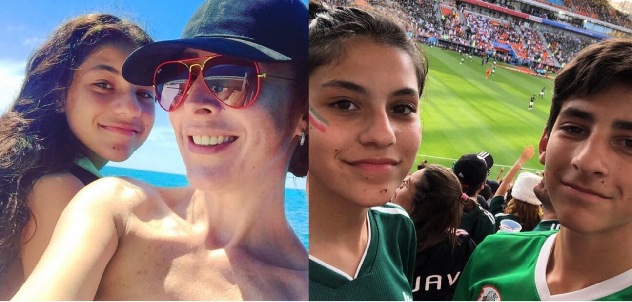 Rafaela junto a su mamá Adriana Lavat y su hermano Santiago / Fotos: Instagram
