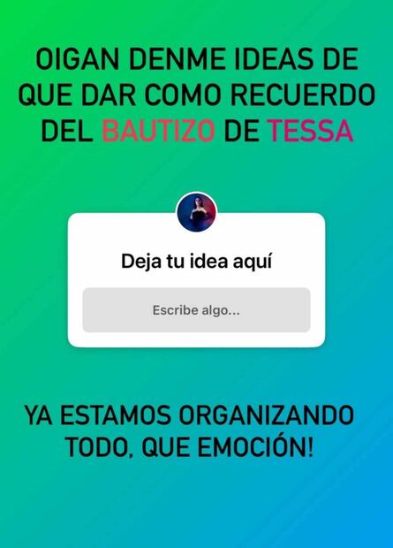 Paola Dalay pidió a sus seguidores ideas para recuerdo del bautizo de Tessa / Foto: Instagram