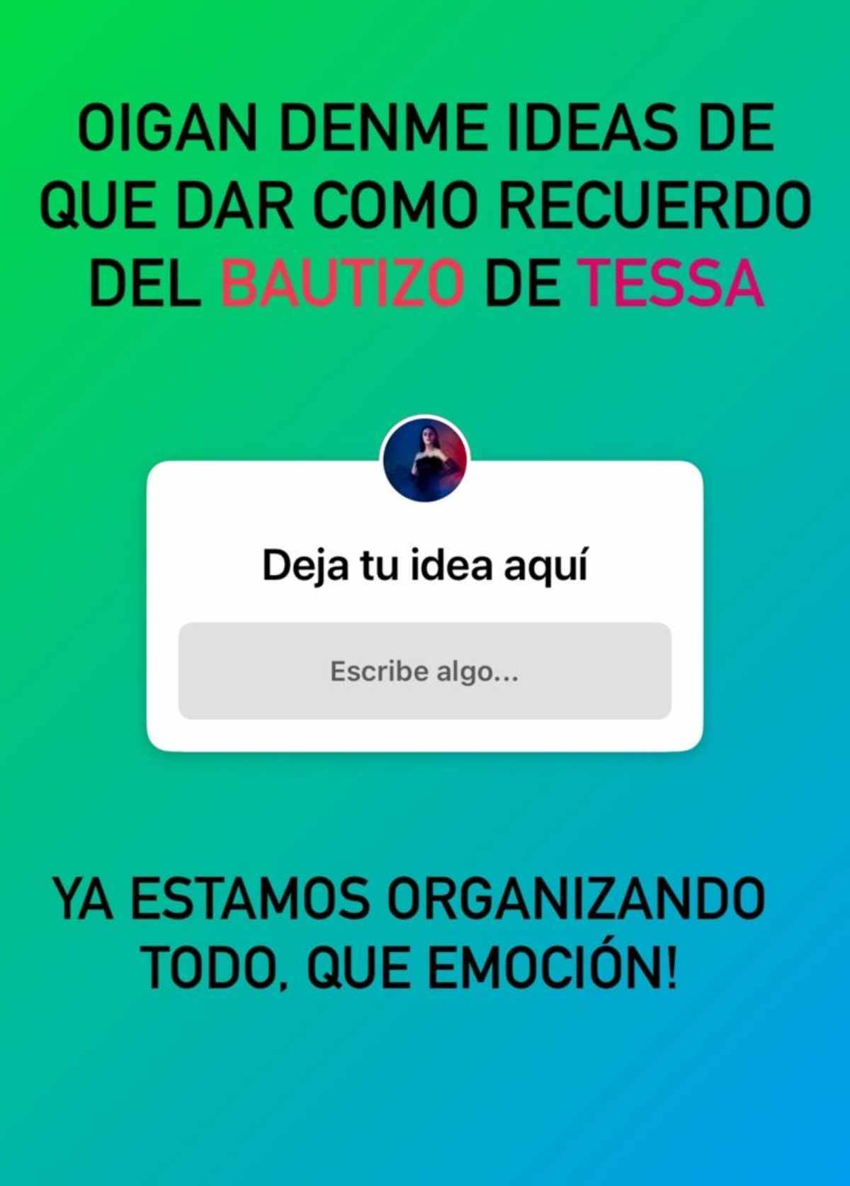 Paola Dalay pidió a sus seguidores ideas para recuerdo del bautizo de Tessa / Foto: Instagram