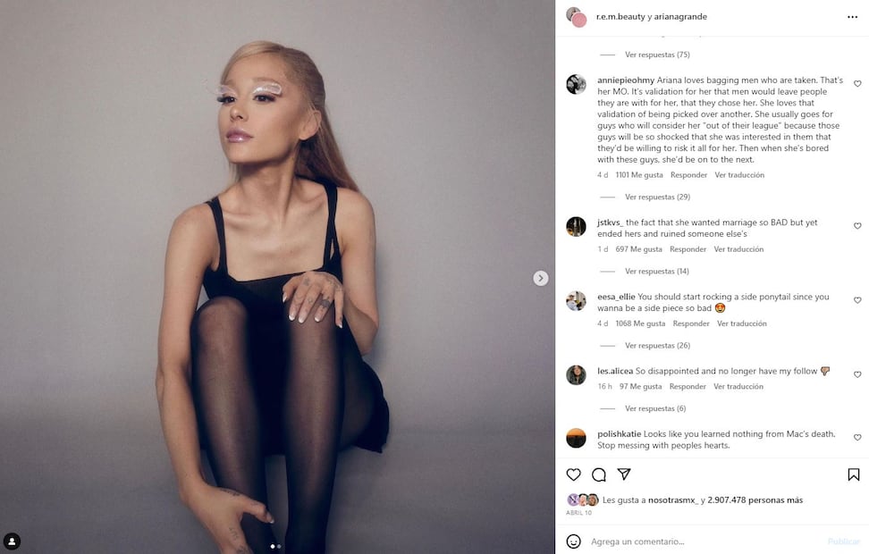 Ariana Grande recientemente se separó de su aún esposo Dalton Gomez / Instagram