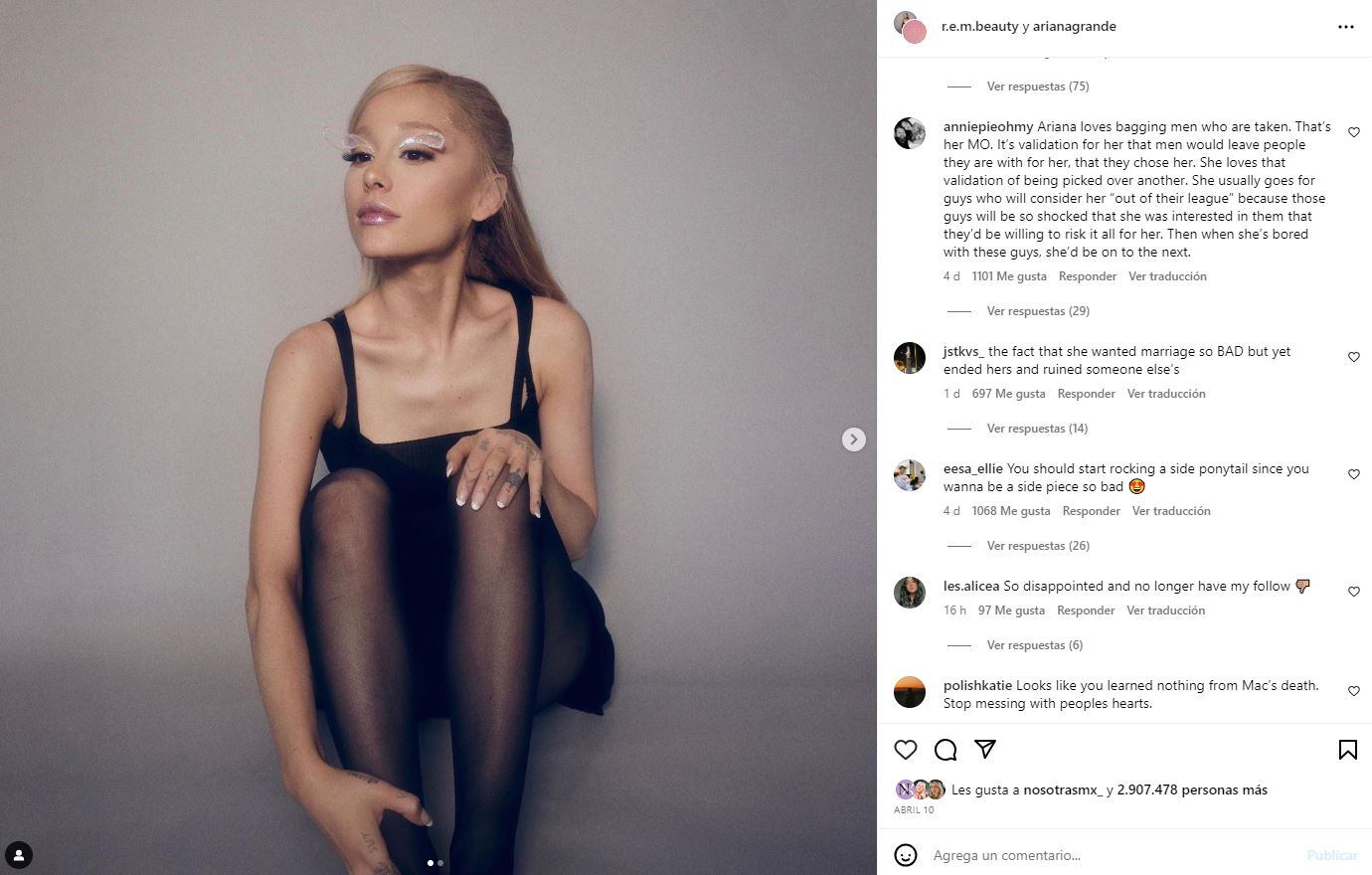 Ariana Grande recientemente se separó de su aún esposo Dalton Gomez / Instagram