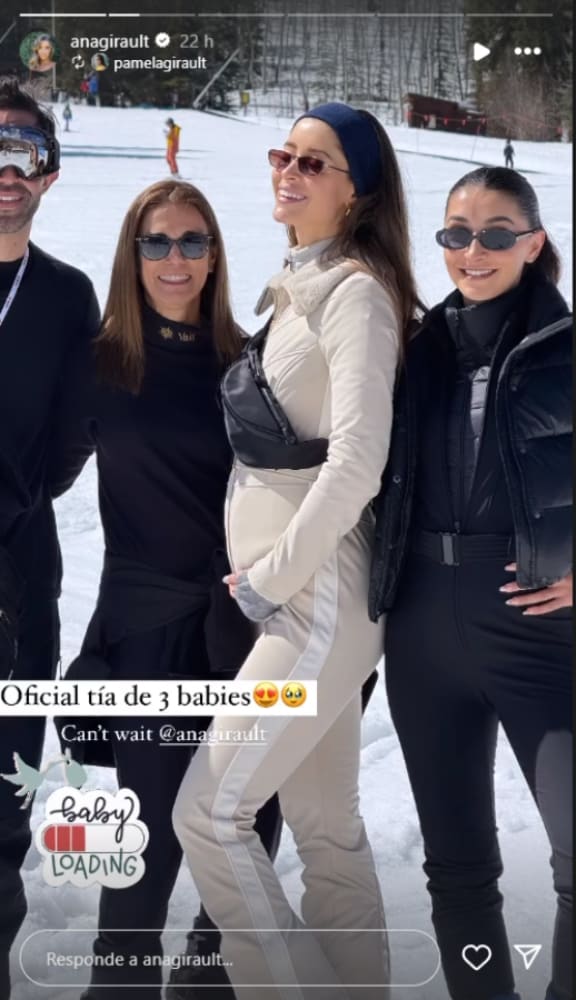 Ana Girault luce su baby bump en vacaciones con su familia / Instagram