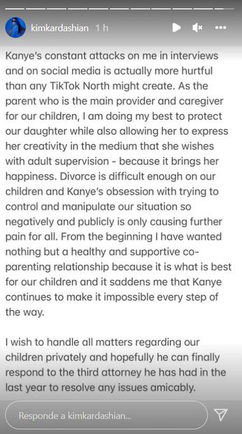 Se acabó la paz: Kim Kardashian Vs. Kanye West por la cuenta de North en TikTok