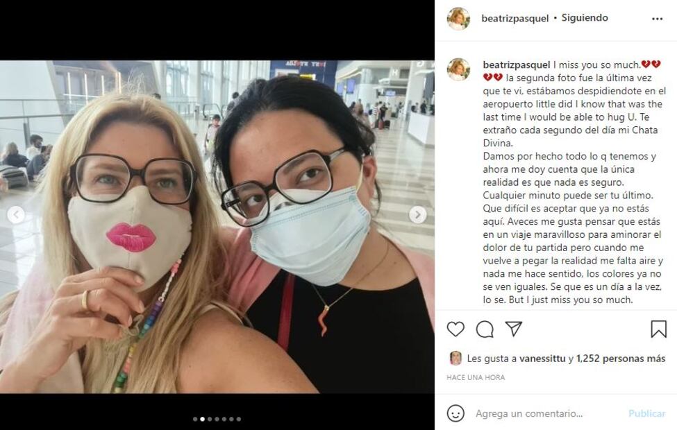 Beatriz Pasquel comparte foto de la última vez que vio a su hija Natasha