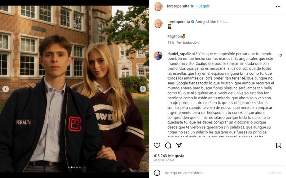 Loreto y Carlos Peralta, nietos del empresario Carlos Peralta Quintero / Instagram