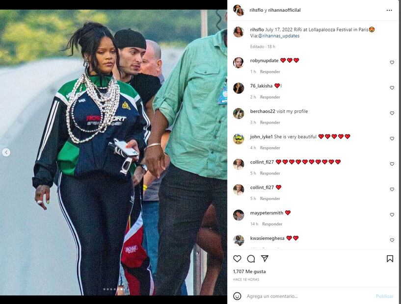 Rihanna presume su figura con unos leggings ajustados de Adidas a 2 meses del nacimiento de su bebé