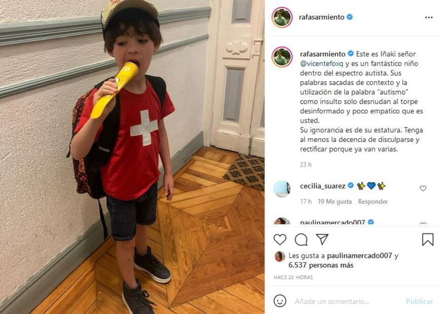 Rafa Sarmiento se lanza contra Vicente Fox: “Su ignorancia es de su estatura”