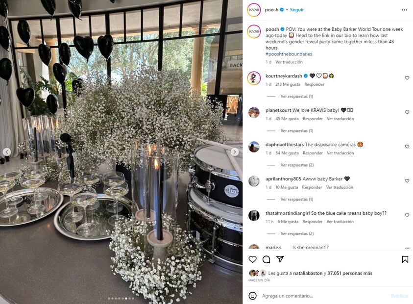 Vistazo del bebé de Kourtney Kardashian y Travis Barker / Instagram