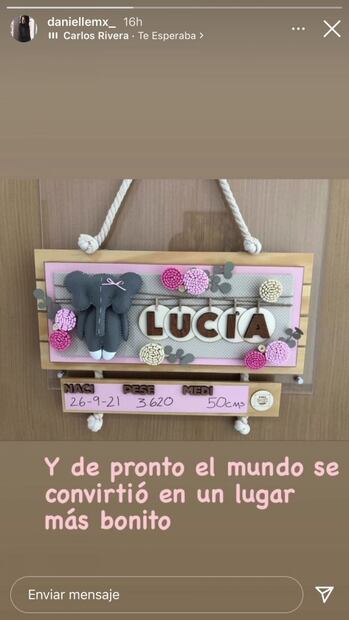 Danielle Dithurbide anuncia que ya nació su hija Lucía