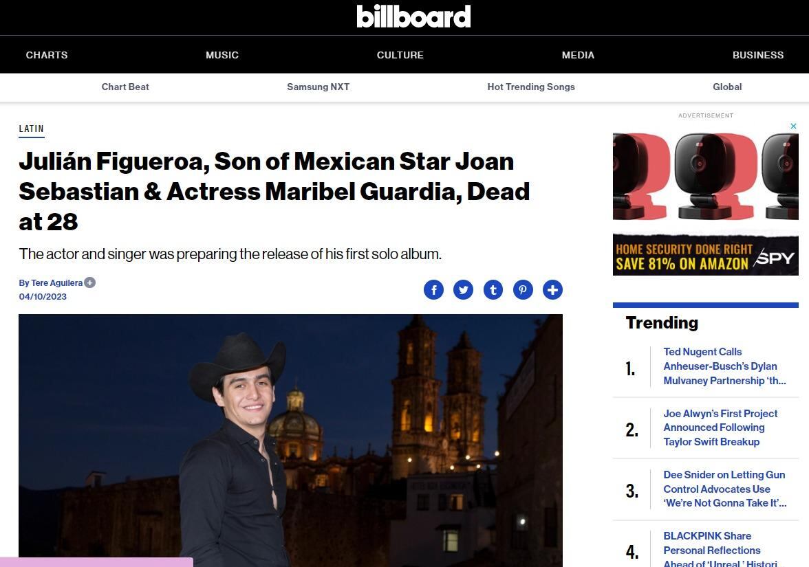 La muerte de Julián Figueroa llega a la prensa extranjera