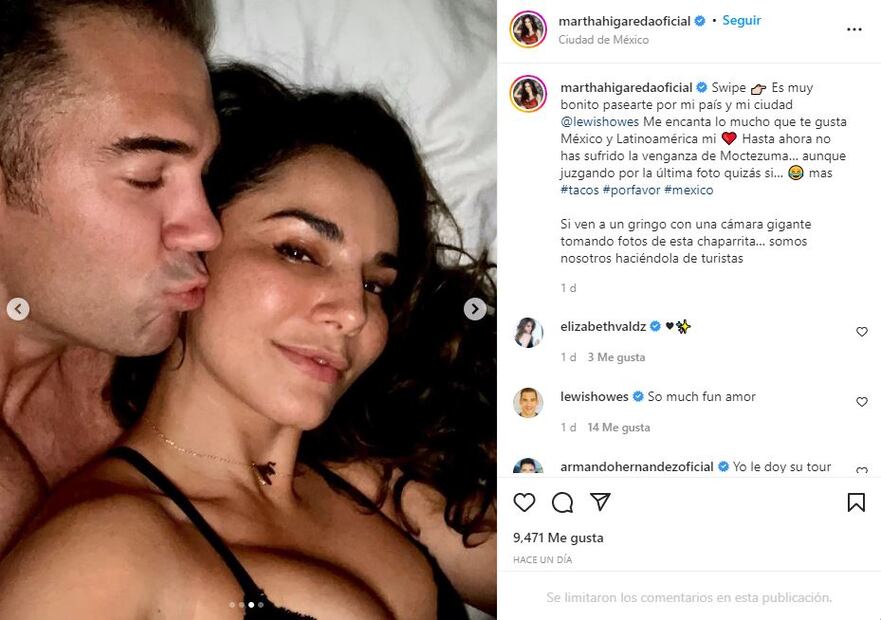 Martha Higareda comparte atrevidas fotos en la cama con su novio Lewis Howes