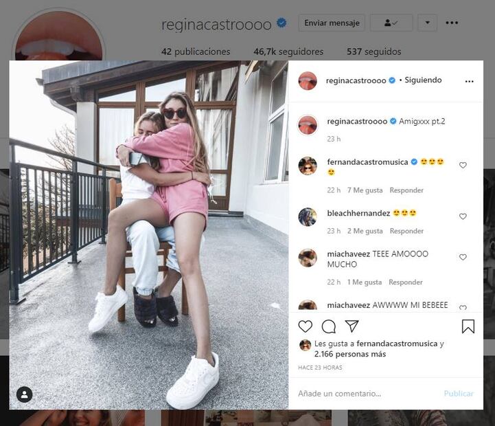 Regina Castro, hija de Angélica Rivera, posa con outfit rosa ¿desde Suiza?