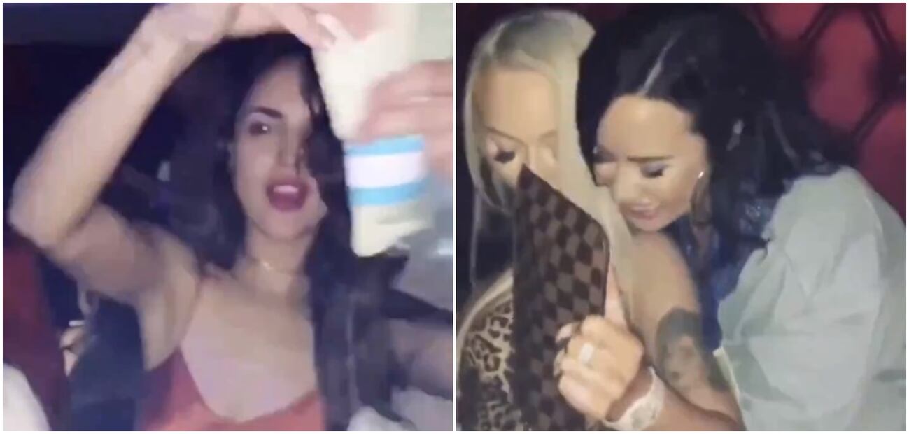 Captan a Eiza González y a Demi Lovato con una stripper en un centro nocturno en Miami 