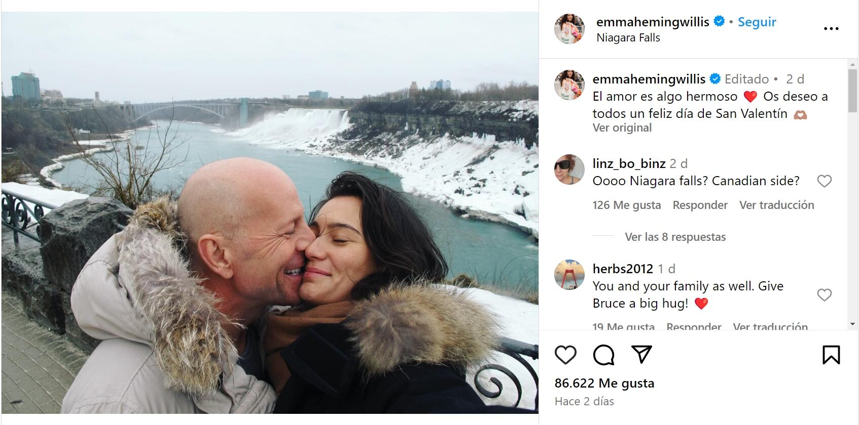 Bruce Willis junto a su esposa, Emma Heming/Instagram.