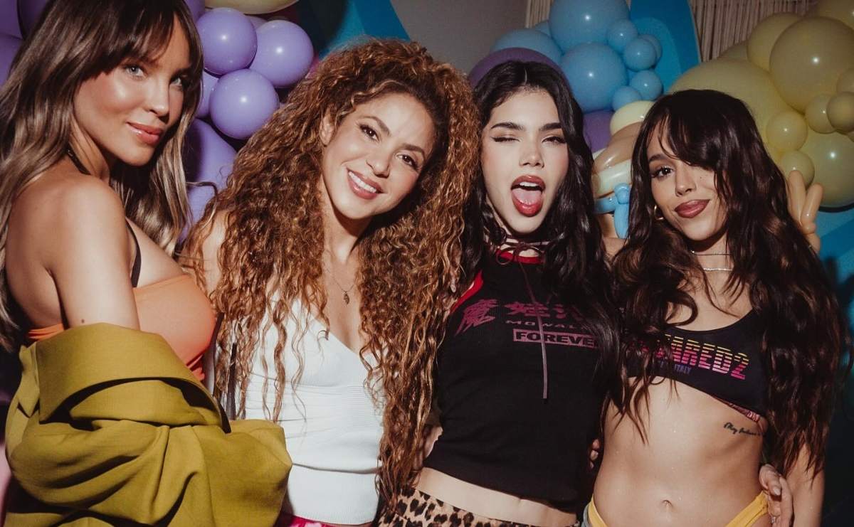 Shakira junto a Belinda, Kenia Os y Danna Paola / Foto: Instagram