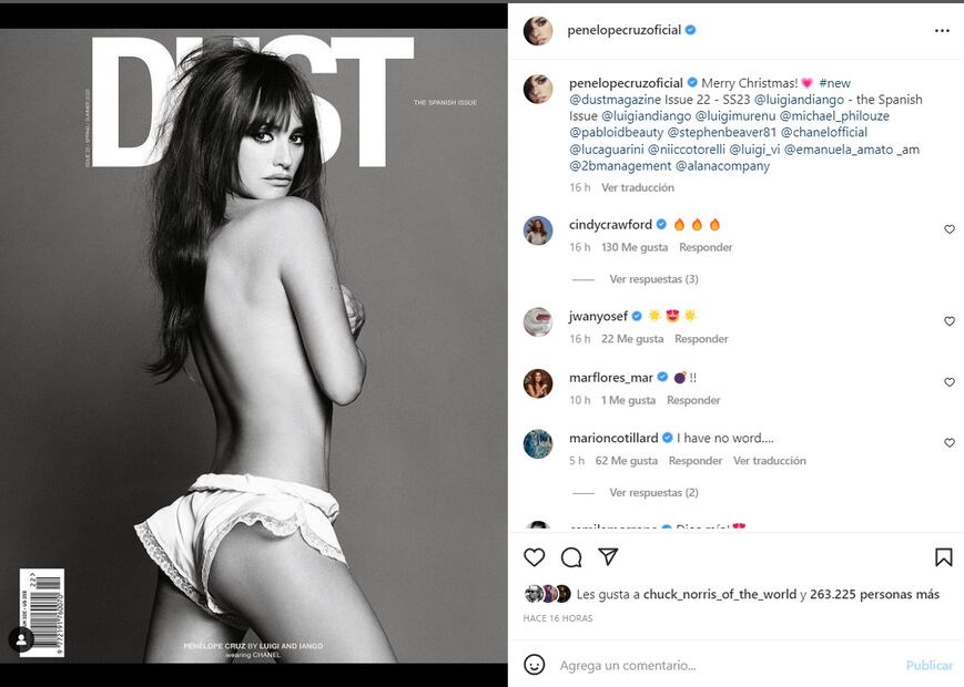 Penélope Cruz, solo con short lencero, se quita la ropa para portada de revista