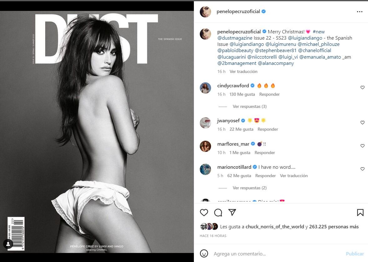 Penélope Cruz, solo con short lencero, se quita la ropa para portada de revista