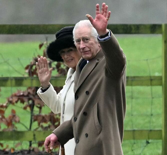 El rey Carlos III y la reina Camila en Sandringham en febrero / Foto: AFP