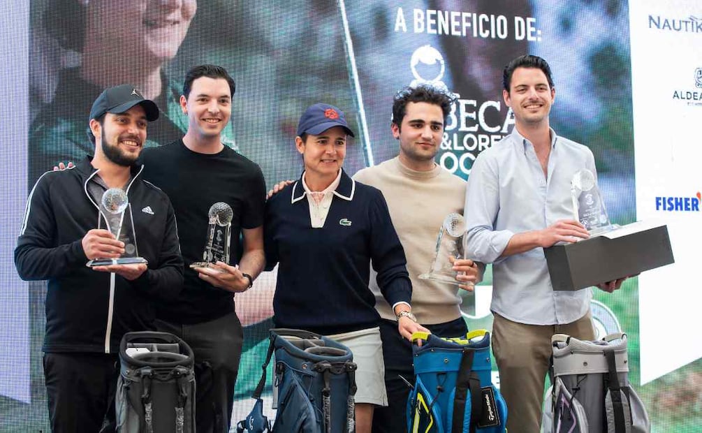 Eduardo Morato, Fernando Suero, Lorena Ochoa, Damián Mancera e Iñaki Suero, Primer lugar del torneo / Foto: Esteban Torreblanca
