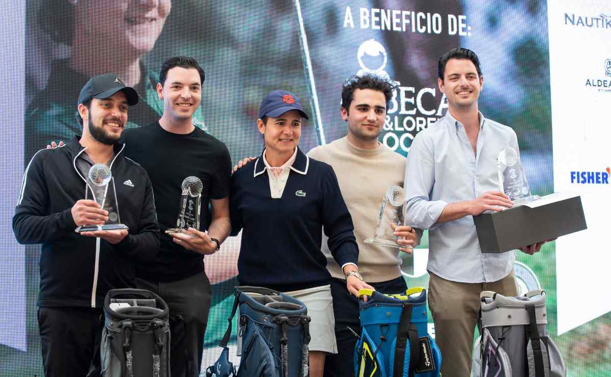 Eduardo Morato, Fernando Suero, Lorena Ochoa, Damián Mancera e Iñaki Suero, Primer lugar del torneo / Foto: Esteban Torreblanca