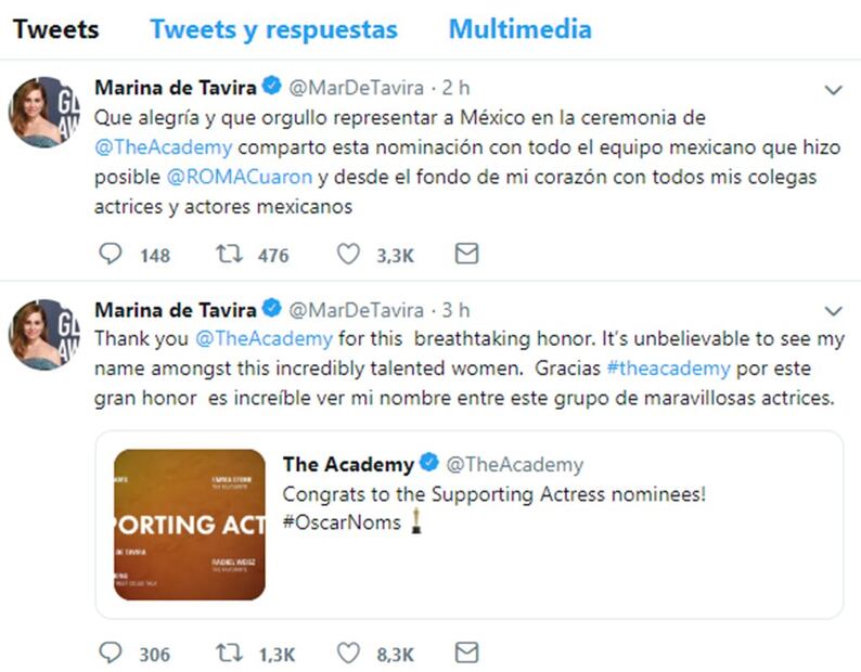 Así es la trayectoria de Marina de Tavira, nominada a mejor actriz de reparto para los Oscar 2019 