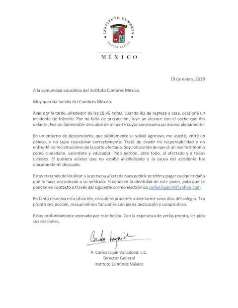VIDEO: Director del Instituto Cumbres pide disculpas tras chocar y fugarse