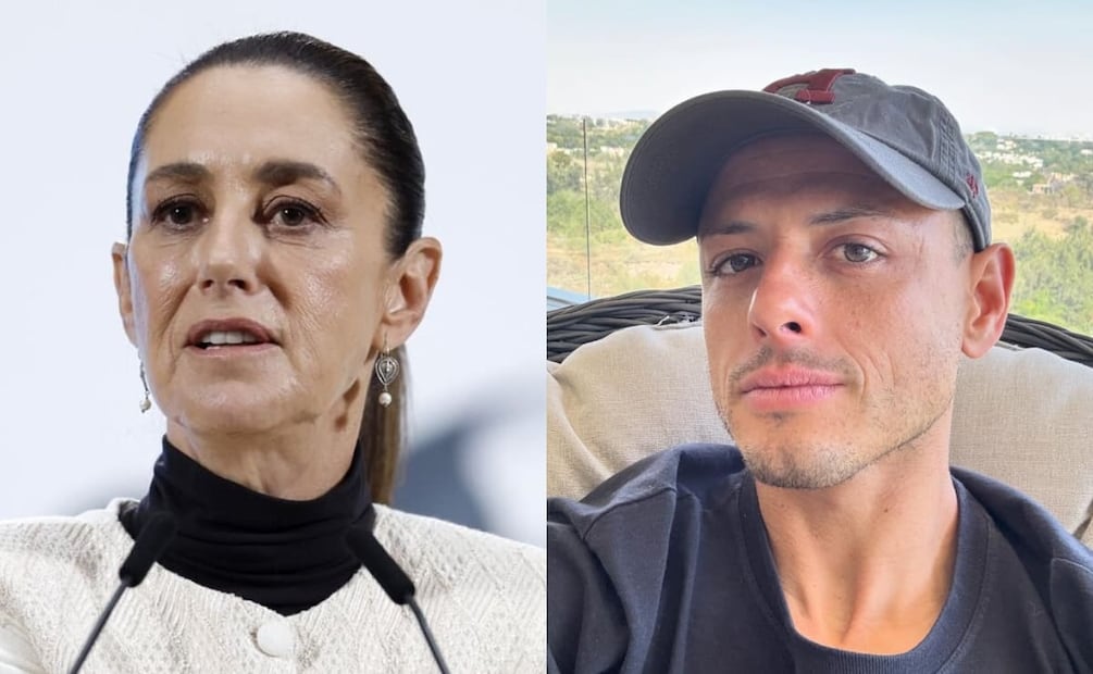 La presidente Claudia Sheinbaum y Javier 'Chicharito' Hernández / Fotos: EFE - Instagram