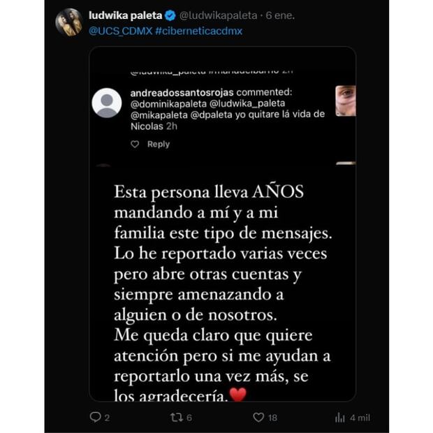 Ludwika Paleta denuncia amenazas / Foto: Captura de pantalla
