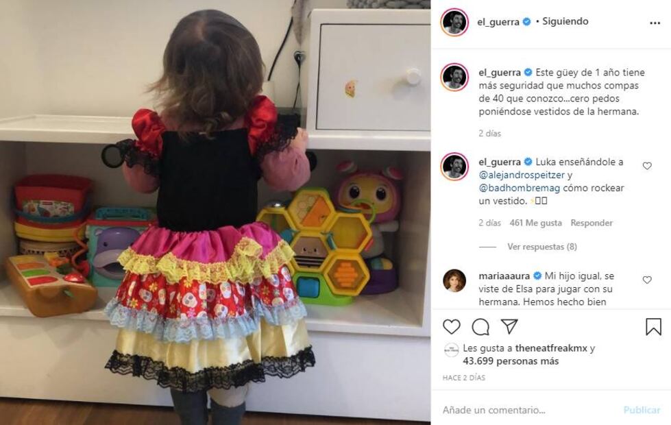 Zuria Vega y Alberto Guerra rompen tabús y comparten foto de su hijo con vestido