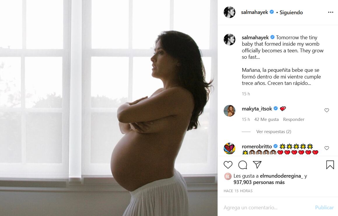 Salma Hayek celebra a su hija con nostálgica foto 