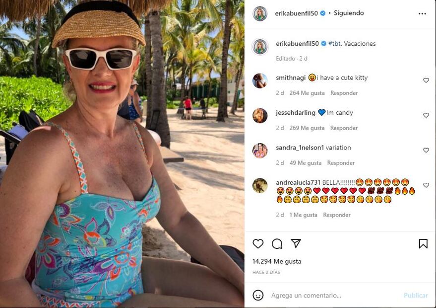 Erika Buenfil modela ropa de playa ideal para mujeres mayores de 50