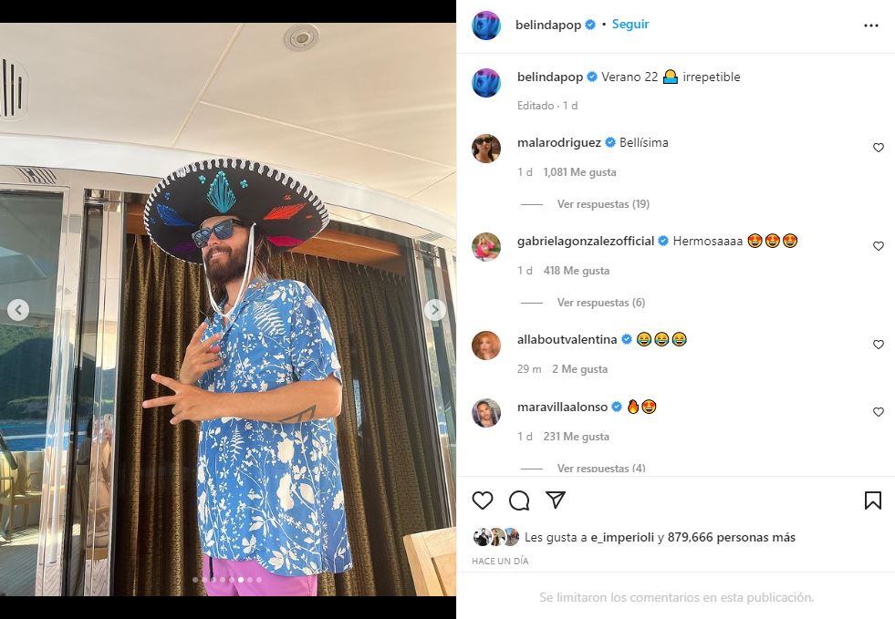 Belinda sufre accidente en viaje con Jared Leto