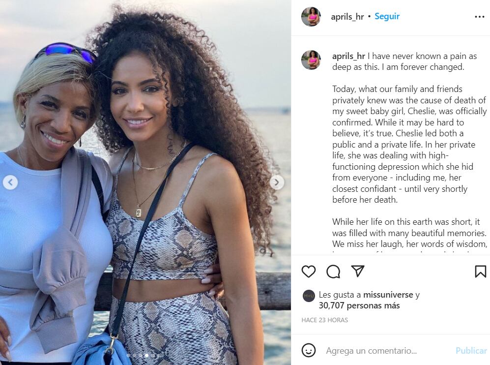 Mamá de Cheslie Kryst, ex Miss USA, habla de la enfermedad secreta de su hija