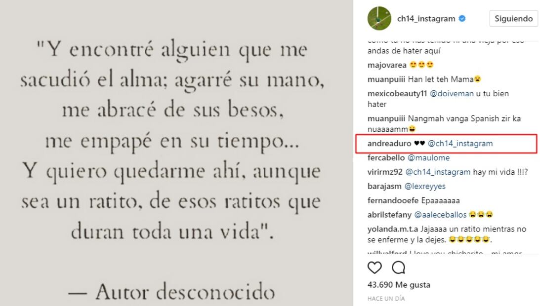 Chicharito le dedica romántico poema a Andrea Duro