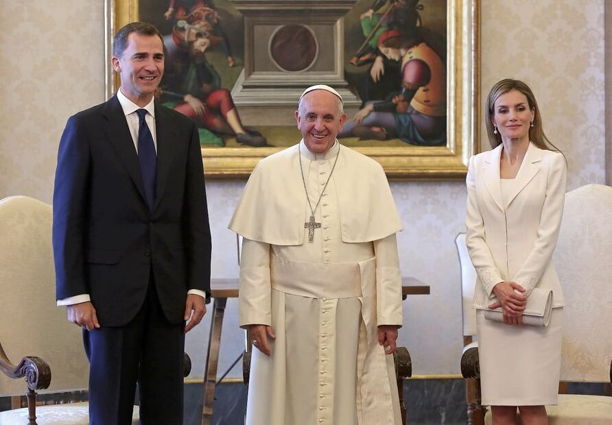 El papa Francisco con el rey Felipe VI y Letizia de España / Foto: Getty Images