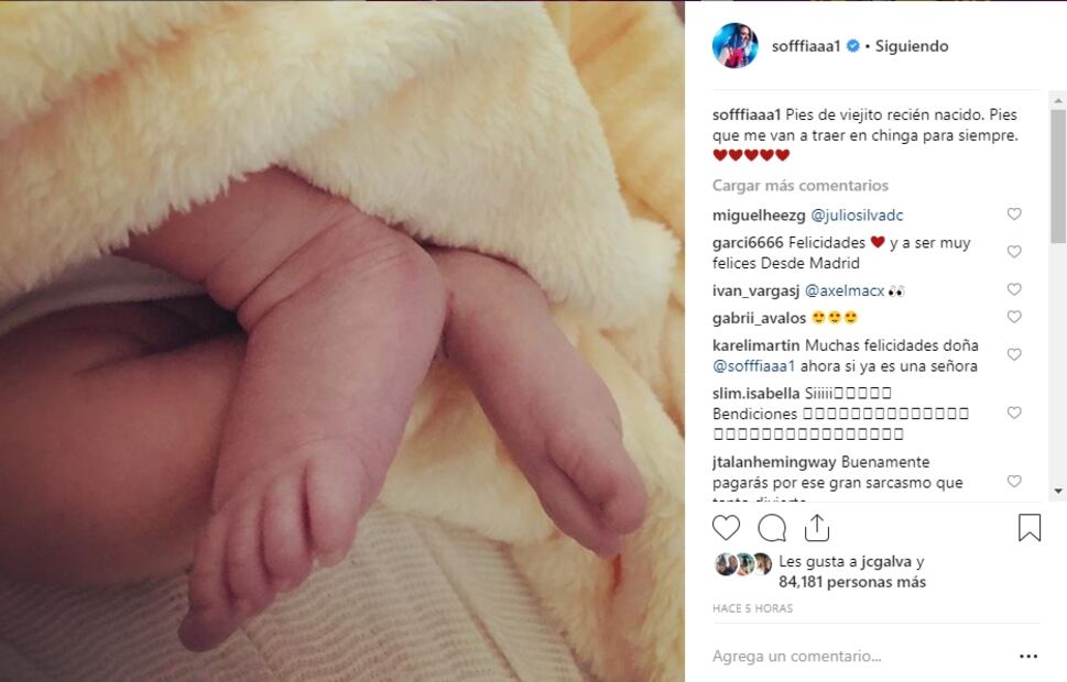 Foto: Sofía Niño de Rivera comparte una tierna imagen de su bebé 