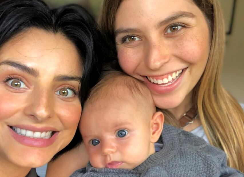 Aislinn Derbez junto a su hermana Michelle y la pequeña Kailani / Foto: Instagram