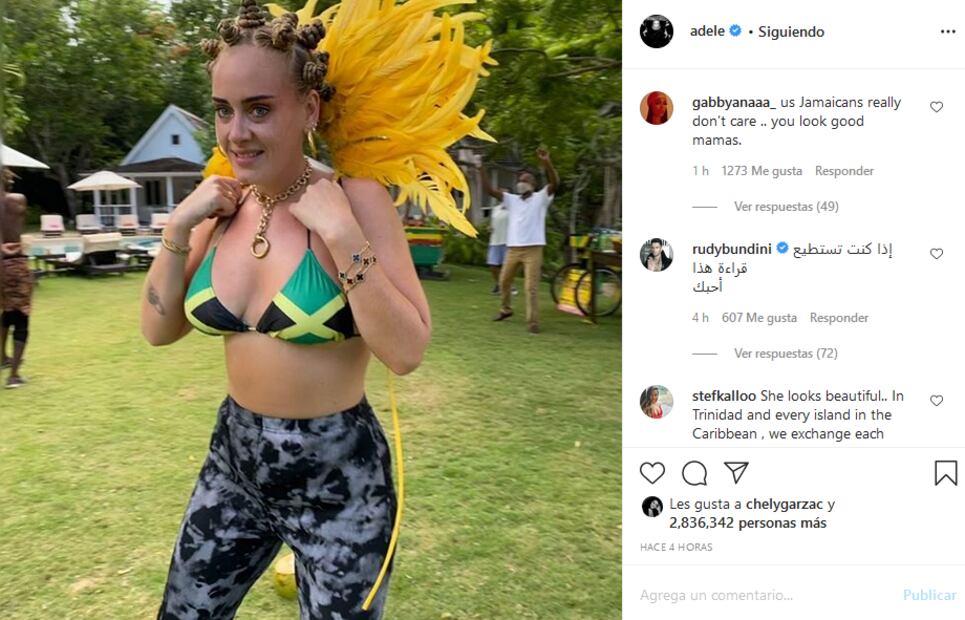 Acusan a Adele de apropiación cultural por bikini con la bandera de Jamaica