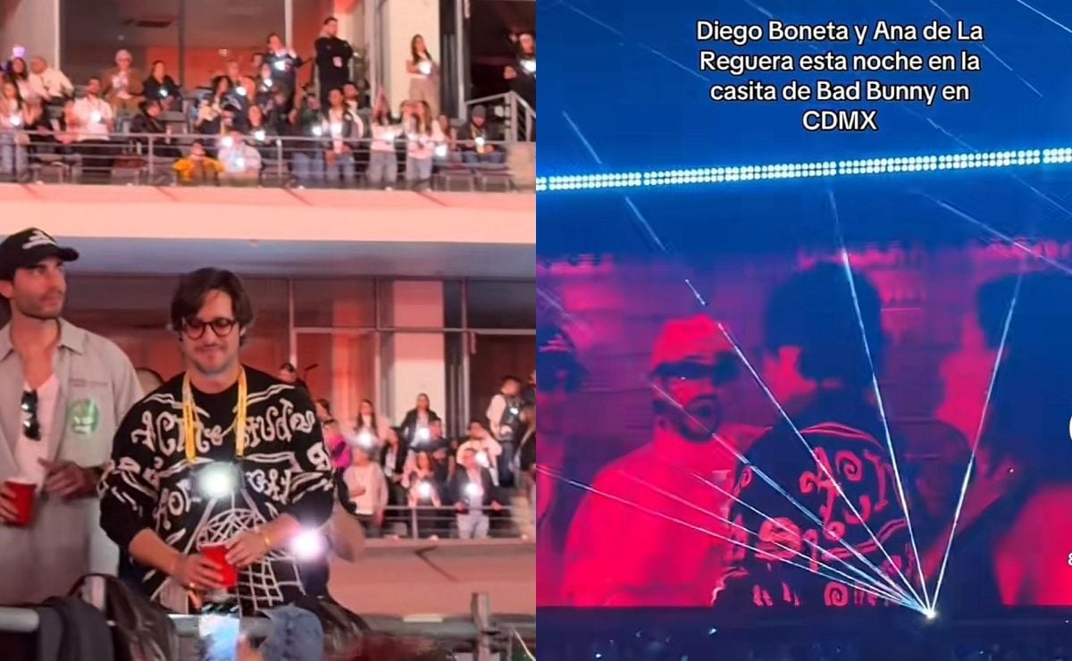 Diego Boneta en el concierto de Bad Bunny / Fotos: TikTok @Indie505_, @nazasiguenza