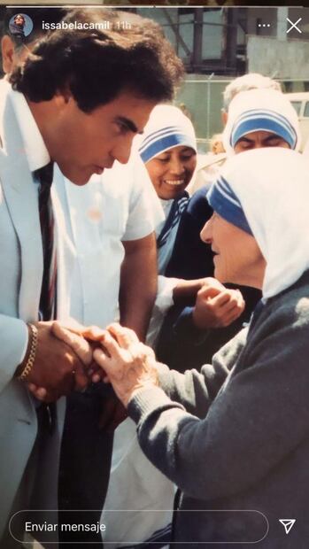 Issabela Camil recuerda a Jaime Camil con foto de Teresa de Calcuta