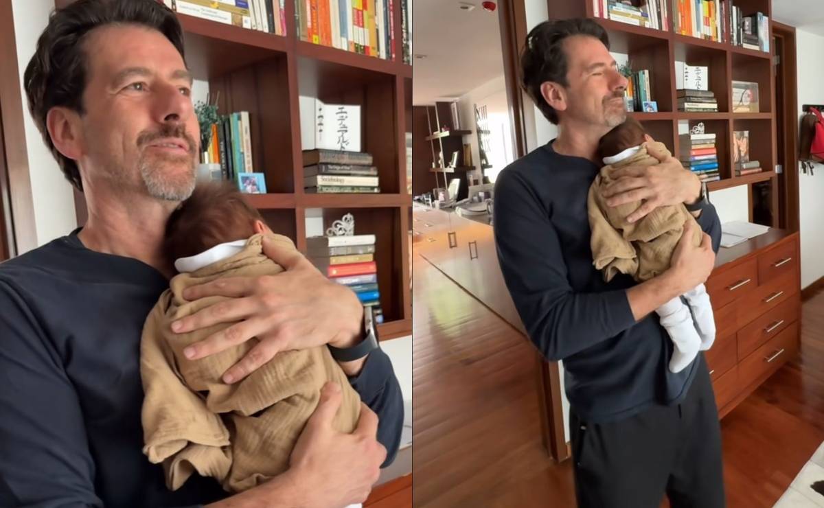 Eduardo Videgaray cargando a Ferrán, su bebé / Foto: Instagram @eduardovidegaray