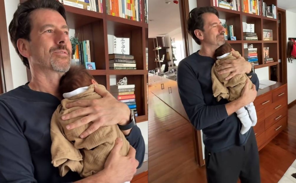 Eduardo Videgaray cargando a Ferrán, su bebé / Foto: Instagram @eduardovidegaray