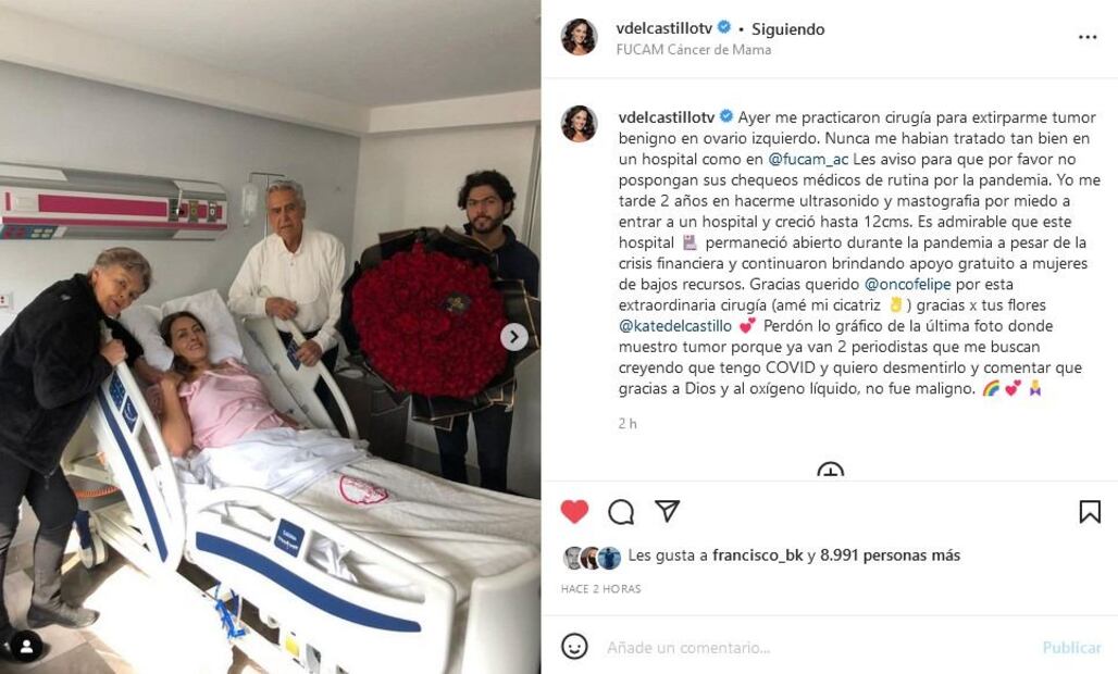 Verónica del Castillo revela que le extirparon un tumor en un ovario