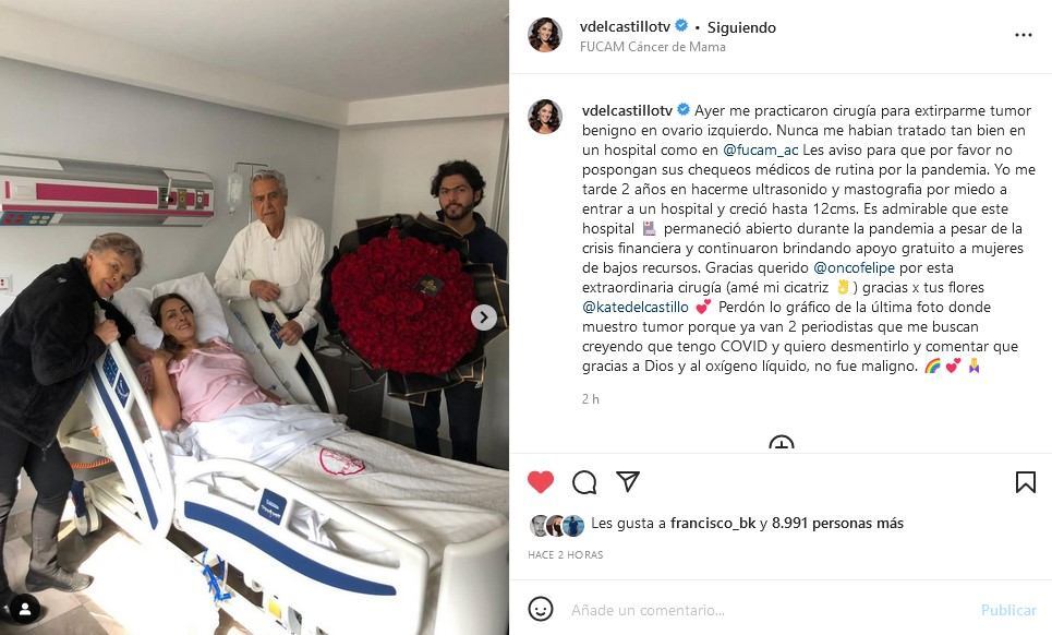Verónica del Castillo revela que le extirparon un tumor en un ovario