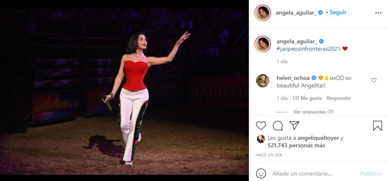 Ángela Aguilar es condecorada por Instagram como "Embajadora del Orgullo Hispano"