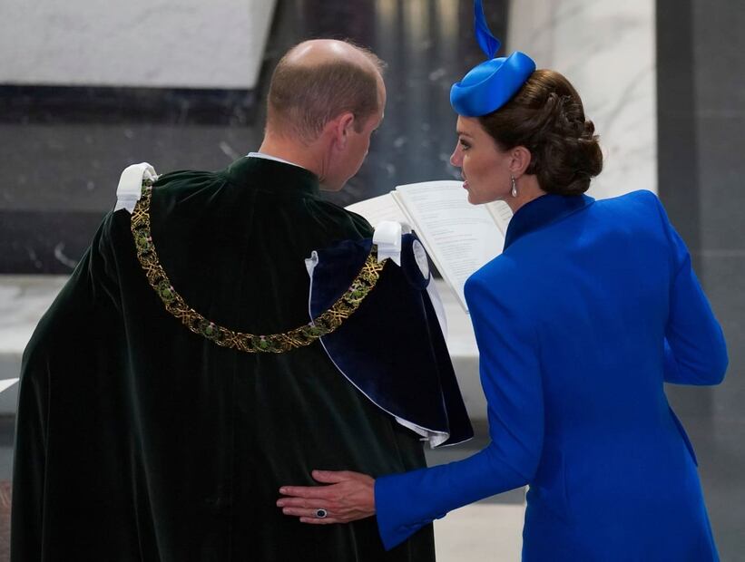 Kate Middleton y el príncipe William en la coronación de Carlos III en Escocia / AP