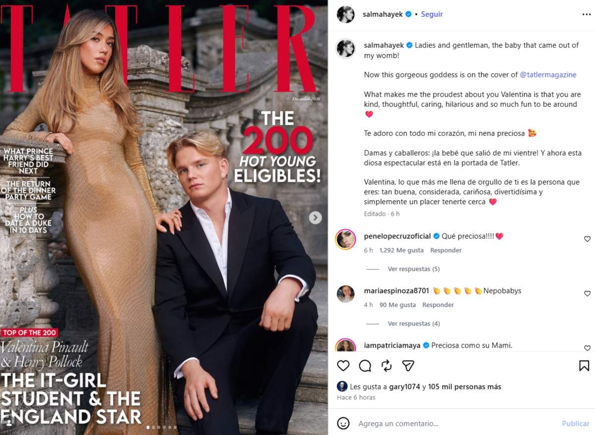 Salma Hayek presumió orgullosa a su hija (Foto: Captura Instagram)