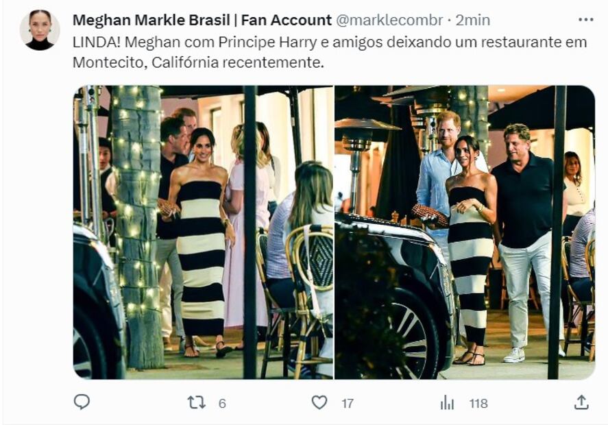 El príncipe Harry y Meghan Markle salieron a celebrar los 42 años de la actriz / Twitter