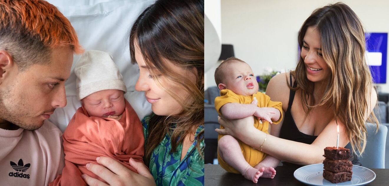 El primer álbum de fotos de Noah, bebé de Chicharito Hernandez y Sarah Kohan a un mes de vida